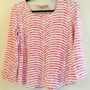 Cute pink and white striped blouse. Chico’s size 1.
